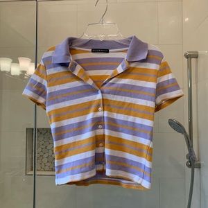 Brandy Melville Orange Lavender Summer Crop Top